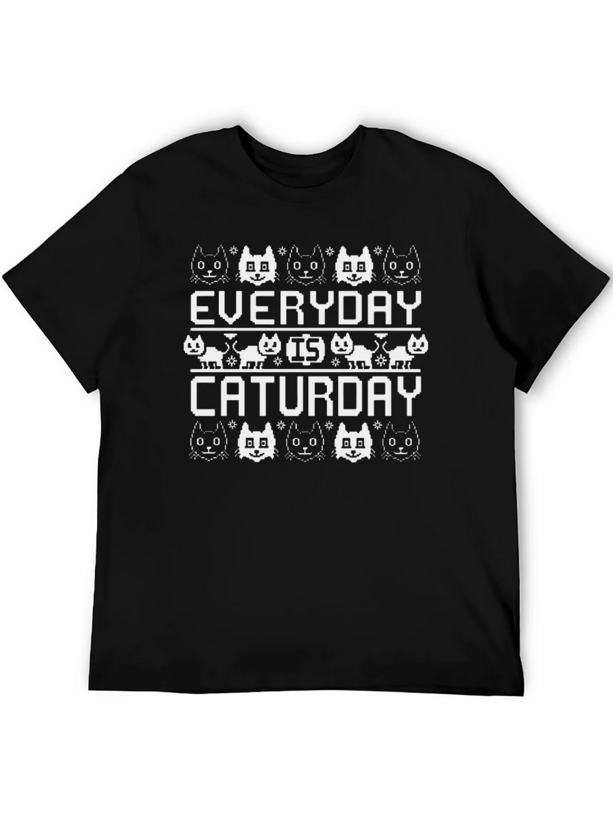 Everyday is Caturday Black T-Shirt product image 5