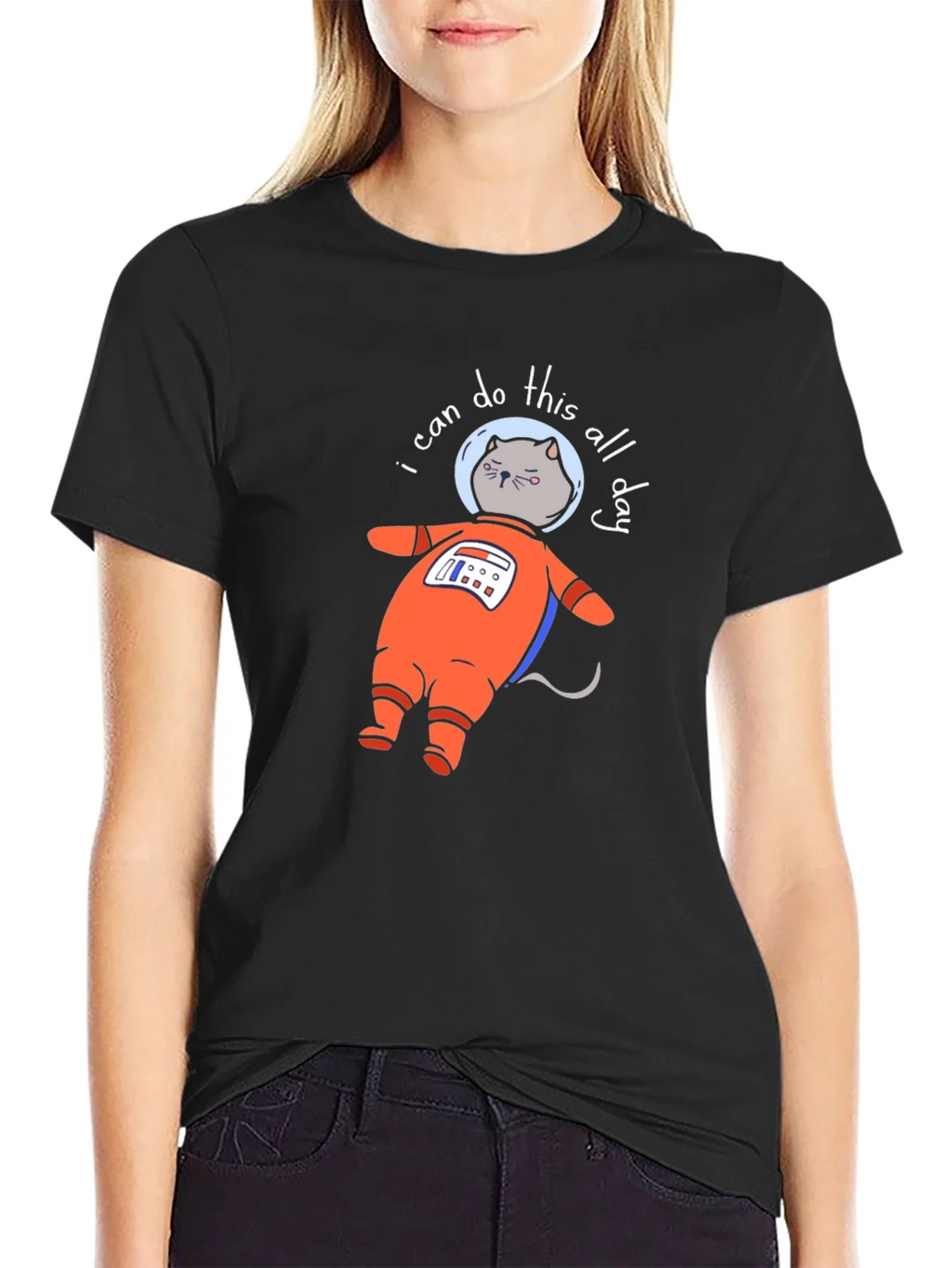 Astronaut Cat T-Shirt - I Can Do This All Day product image 2