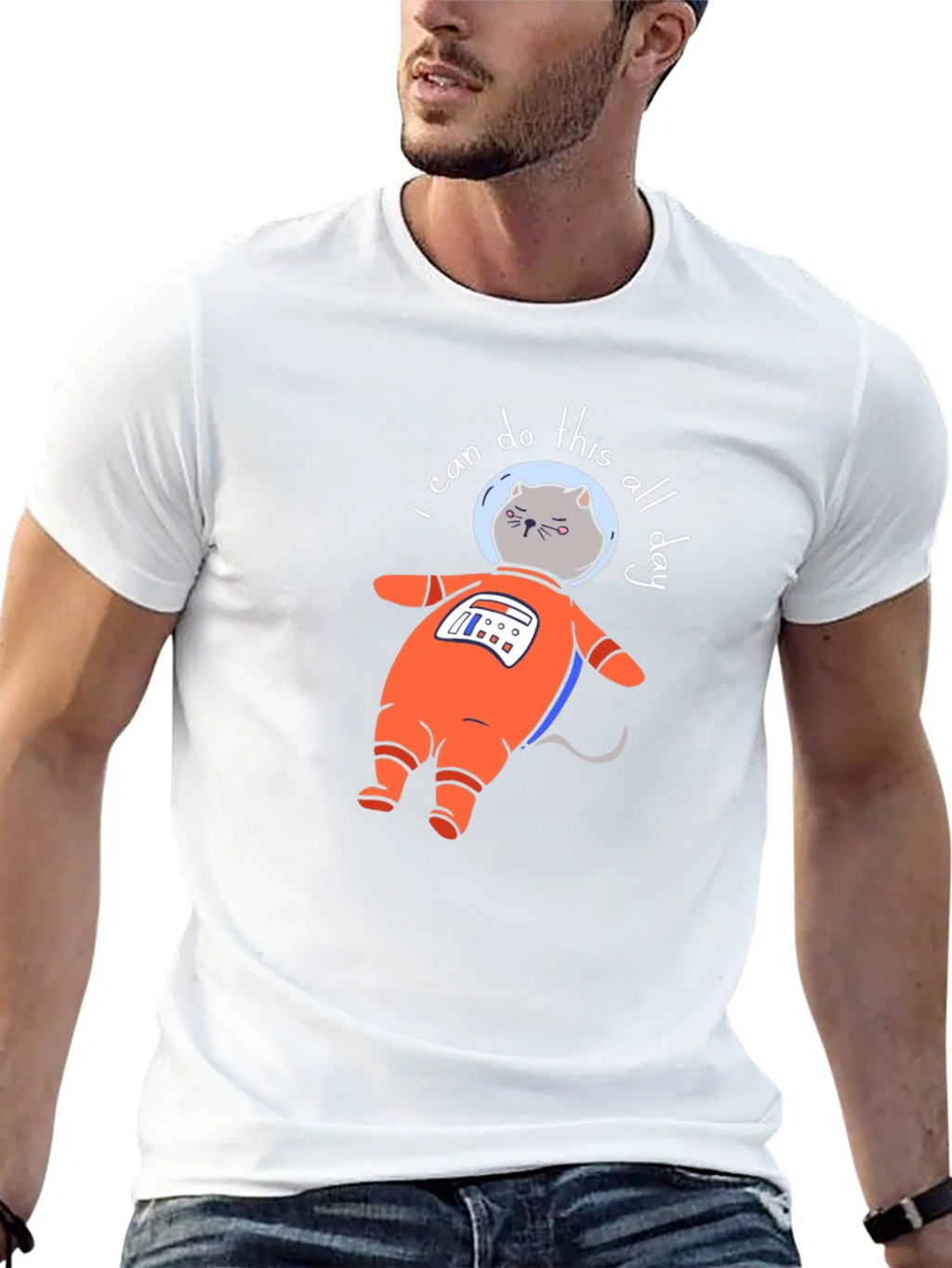 Astronaut Cat T-Shirt - I Can Do This All Day product image 12