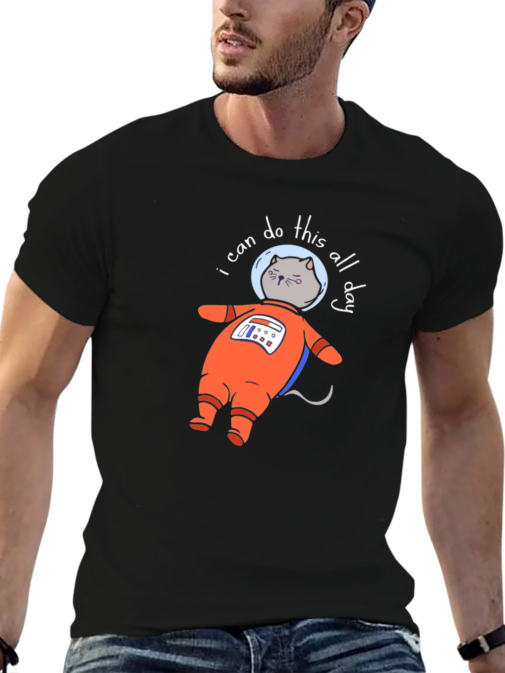 Astronaut Cat T-Shirt - I Can Do This All Day product image 6