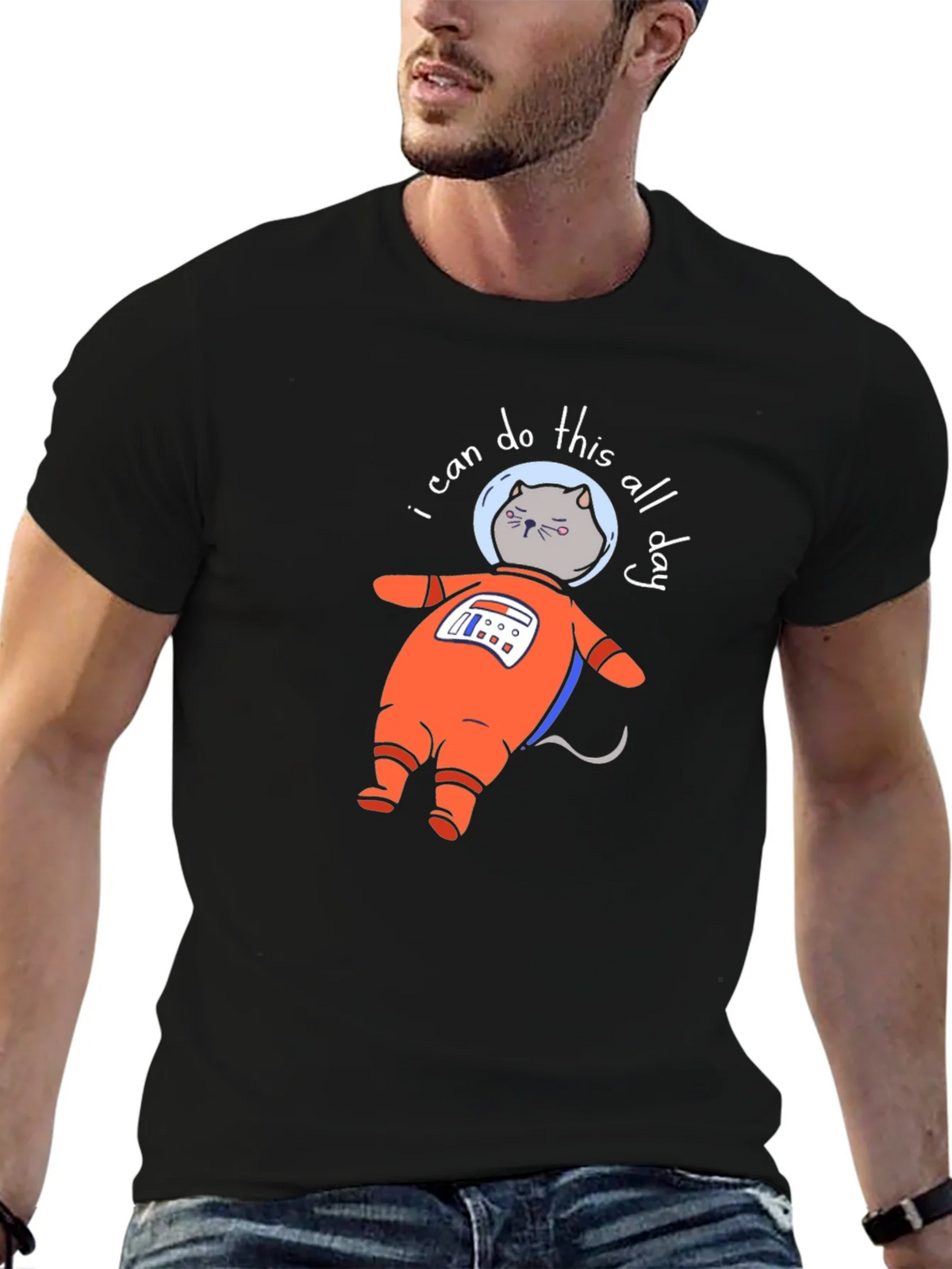 Astronaut Cat T-Shirt - I Can Do This All Day product image 6