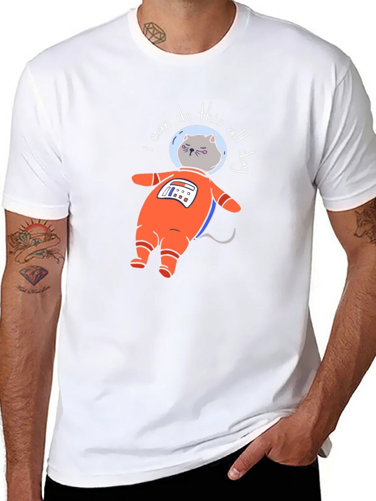 Astronaut Cat T-Shirt - I Can Do This All Day product image 7