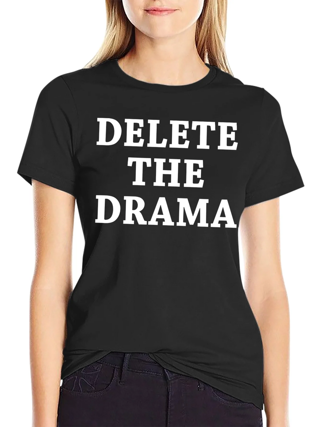 Delete the Drama T-Shirt - Unisex Black Tee product image 2