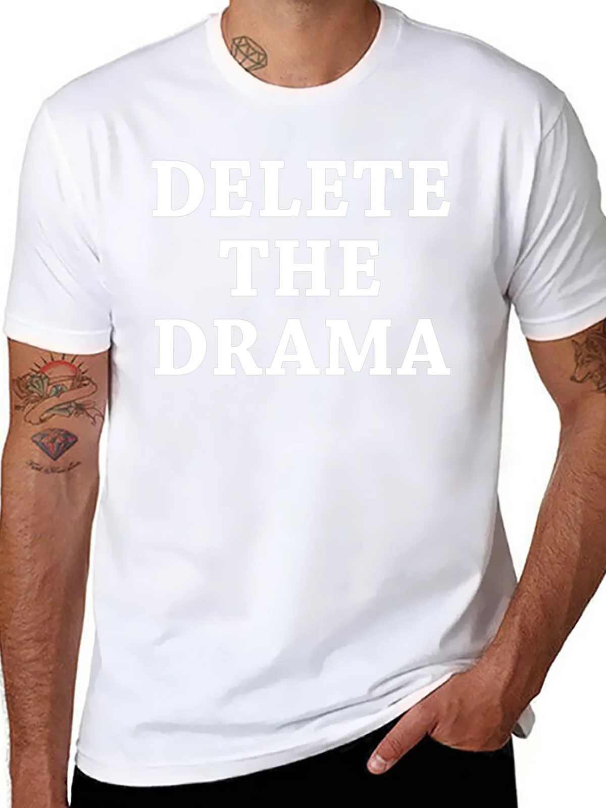 Delete the Drama T-Shirt - Unisex Black Tee product image 7