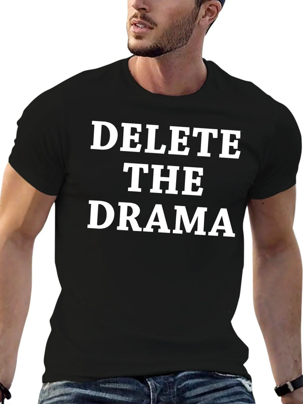 Delete the Drama T-Shirt - Unisex Black Tee product image 6