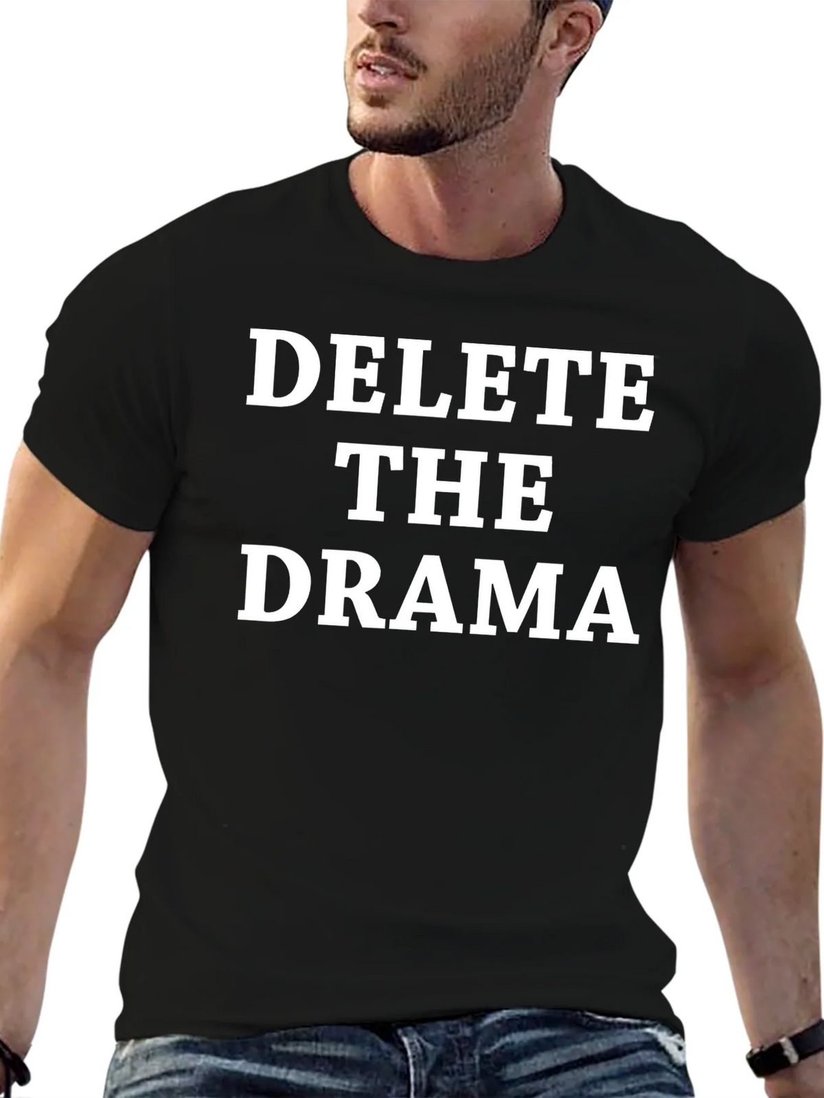 Delete the Drama T-Shirt - Unisex Black Tee product image 6