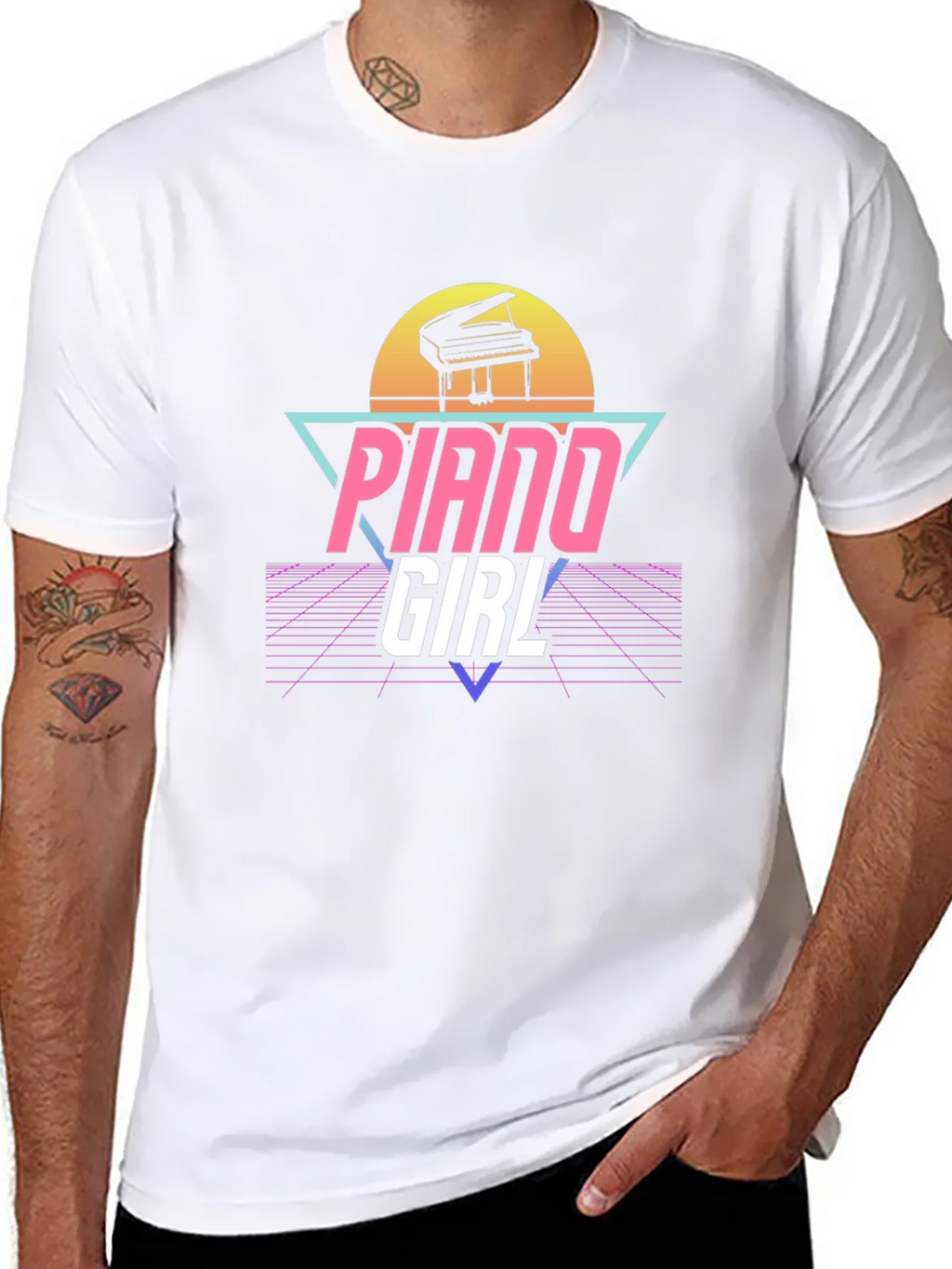 Piano Girl Retro T-Shirt product image 7