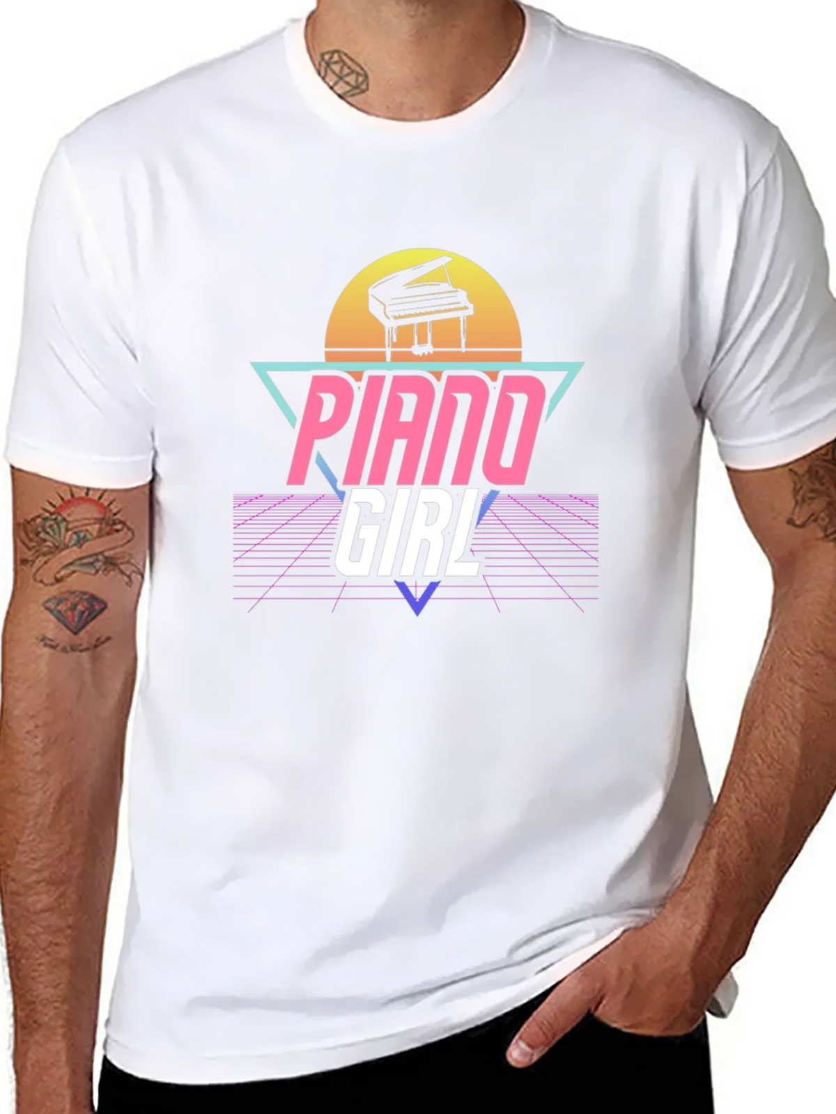 Piano Girl Retro T-Shirt product image 7