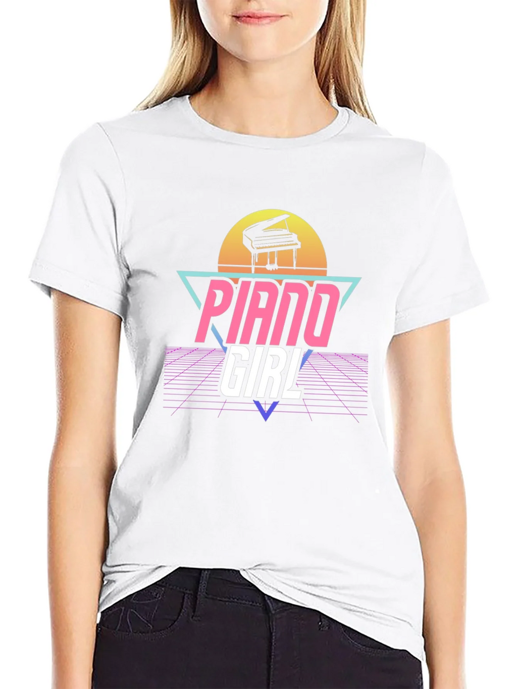 Piano Girl Retro T-Shirt product image 8