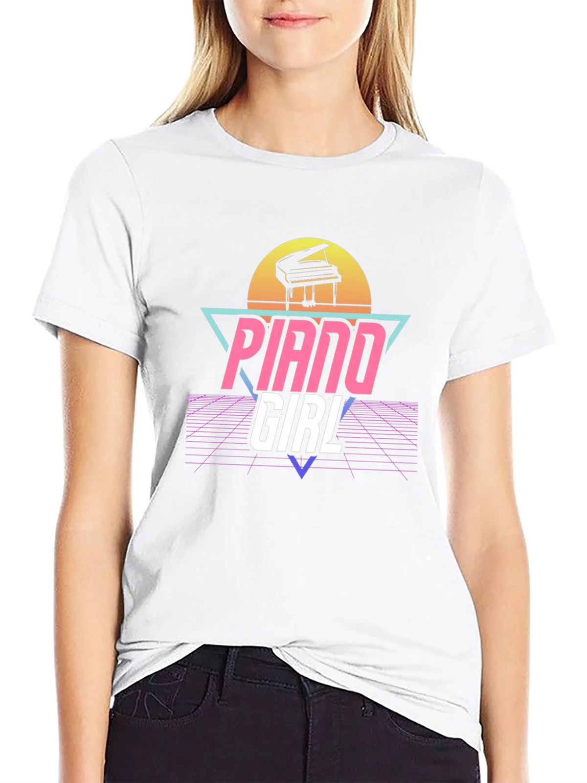 Piano Girl Retro T-Shirt product image 8