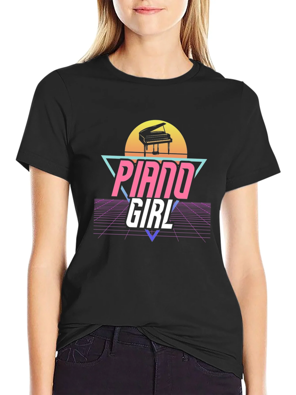 Piano Girl Retro T-Shirt product image 2