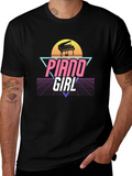 Piano Girl Retro T-Shirt product image 1