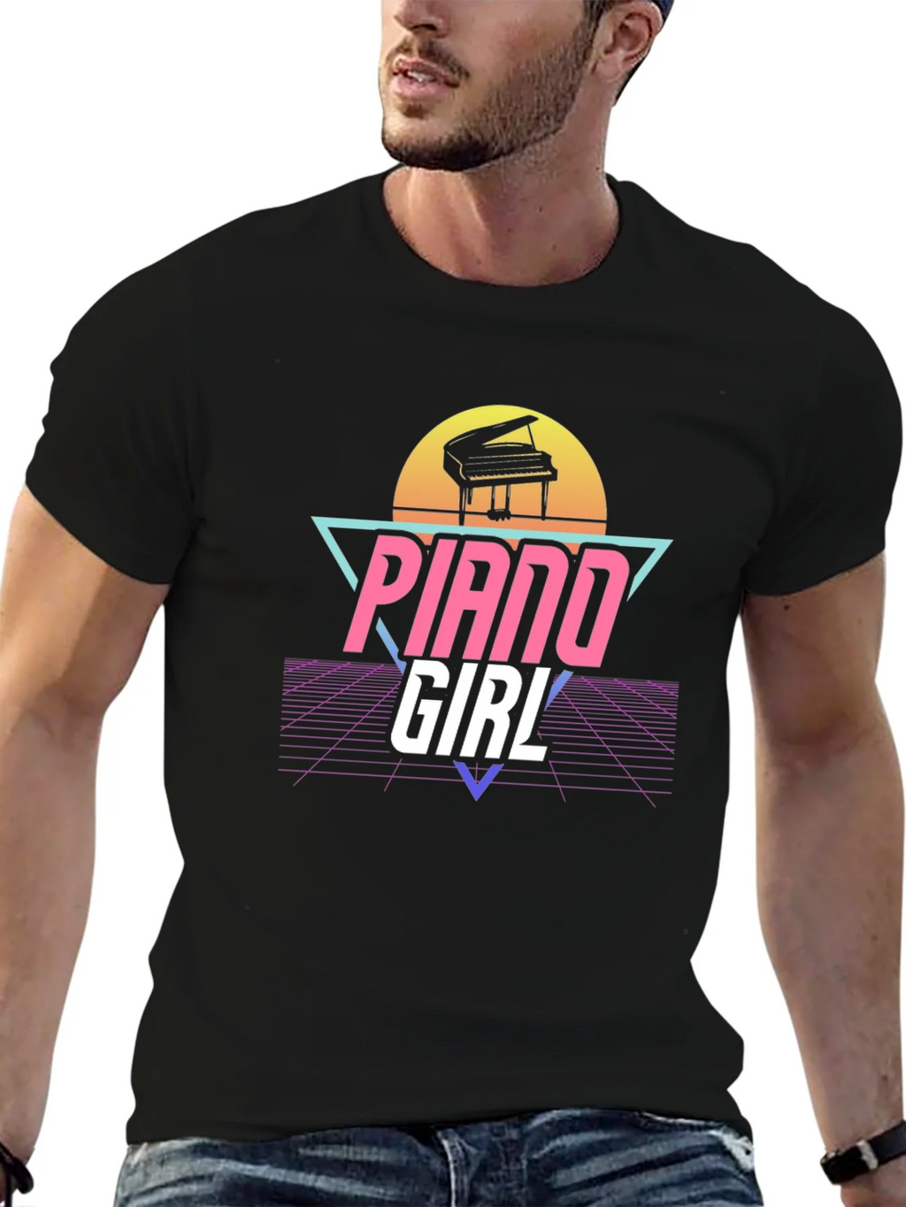 Piano Girl Retro T-Shirt product image 6