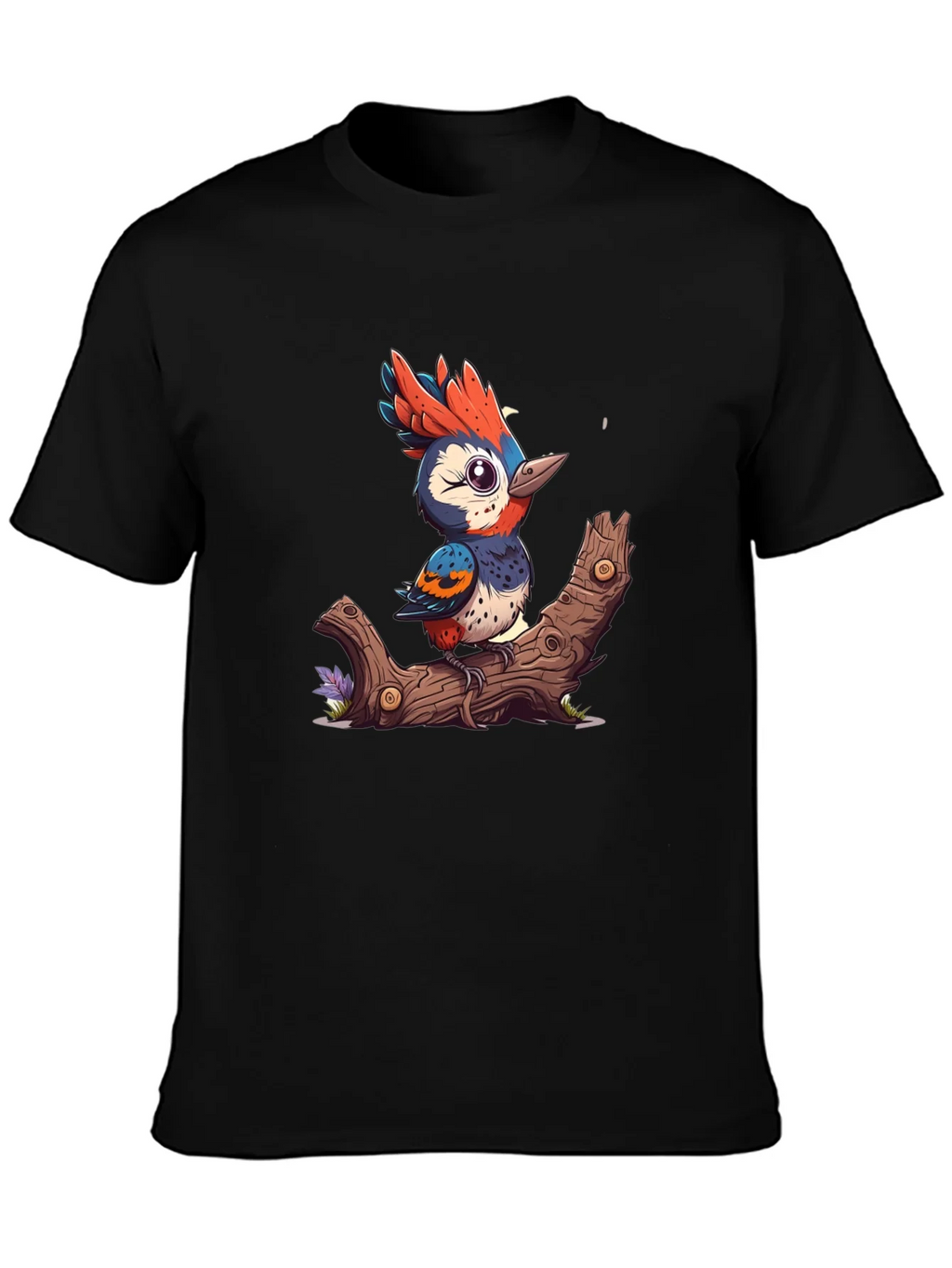 Cartoon Bird on Branch T-Shirt product image 3
