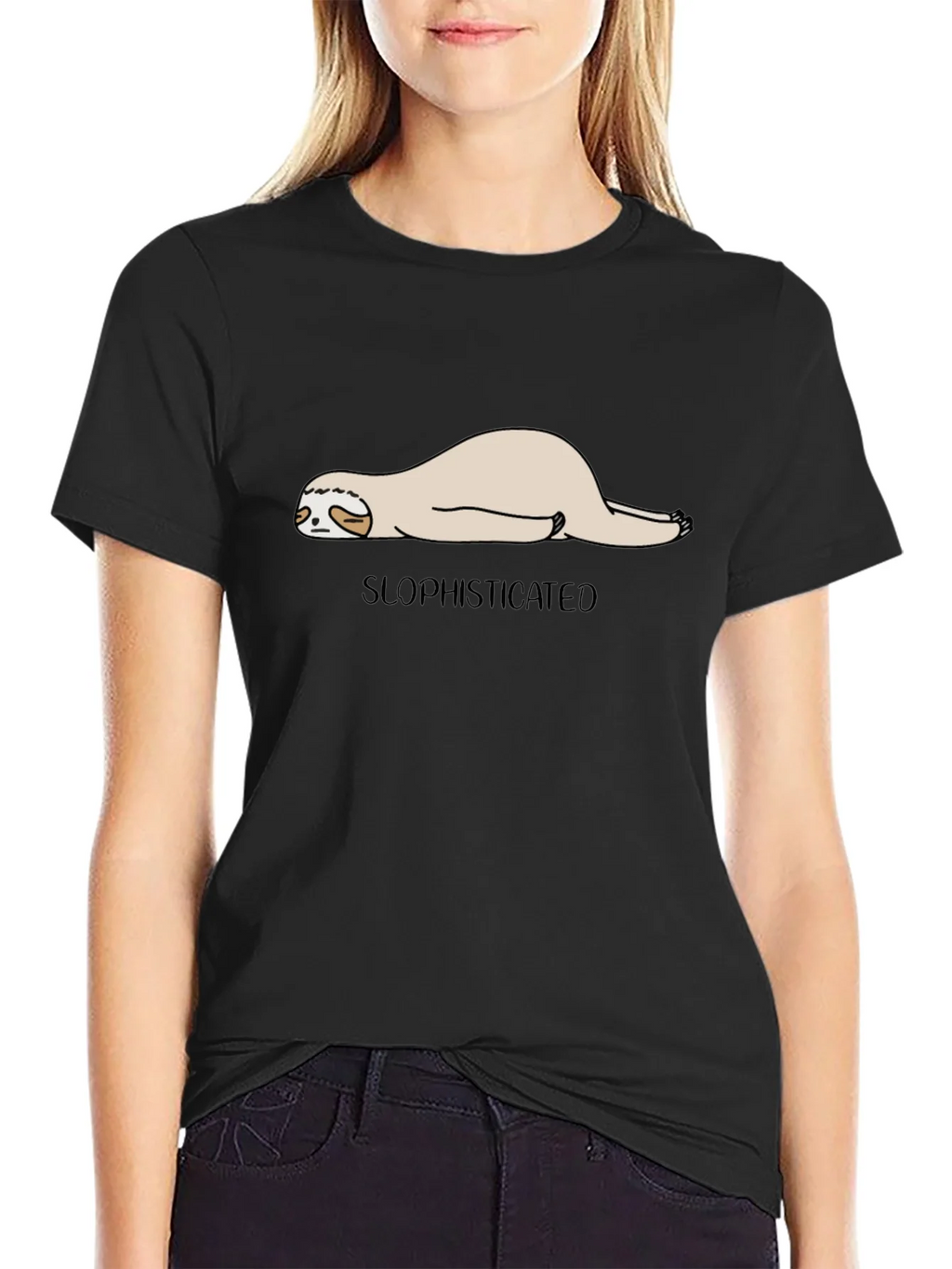 Slothisticated Black Graphic Tee product image 2