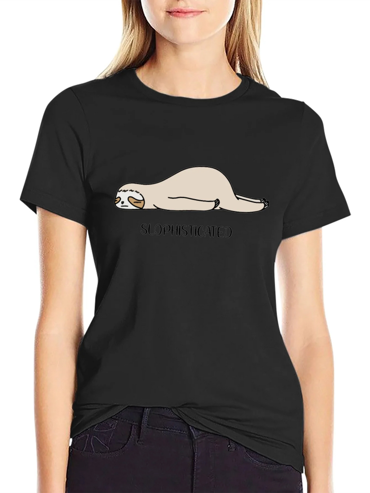 Slothisticated Black Graphic Tee product image 2