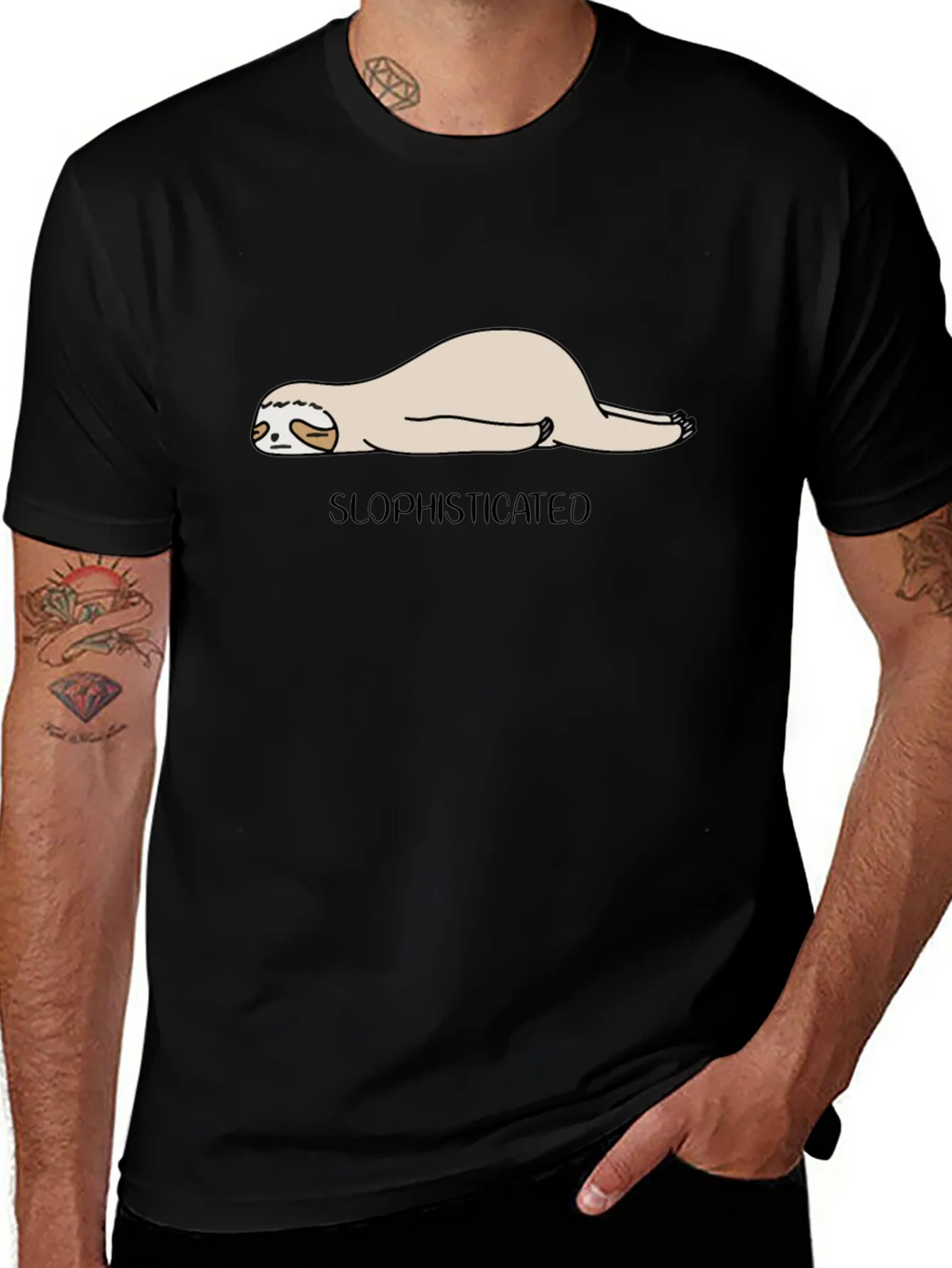 Slothisticated Black Graphic Tee product image 1