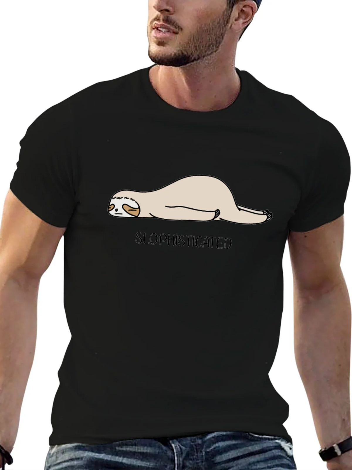 Slothisticated Black Graphic Tee product image 6