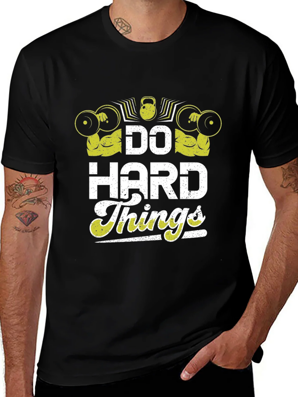 Do Hard Things Graphic T-Shirt Gym Workout Motivation Tee product image 1