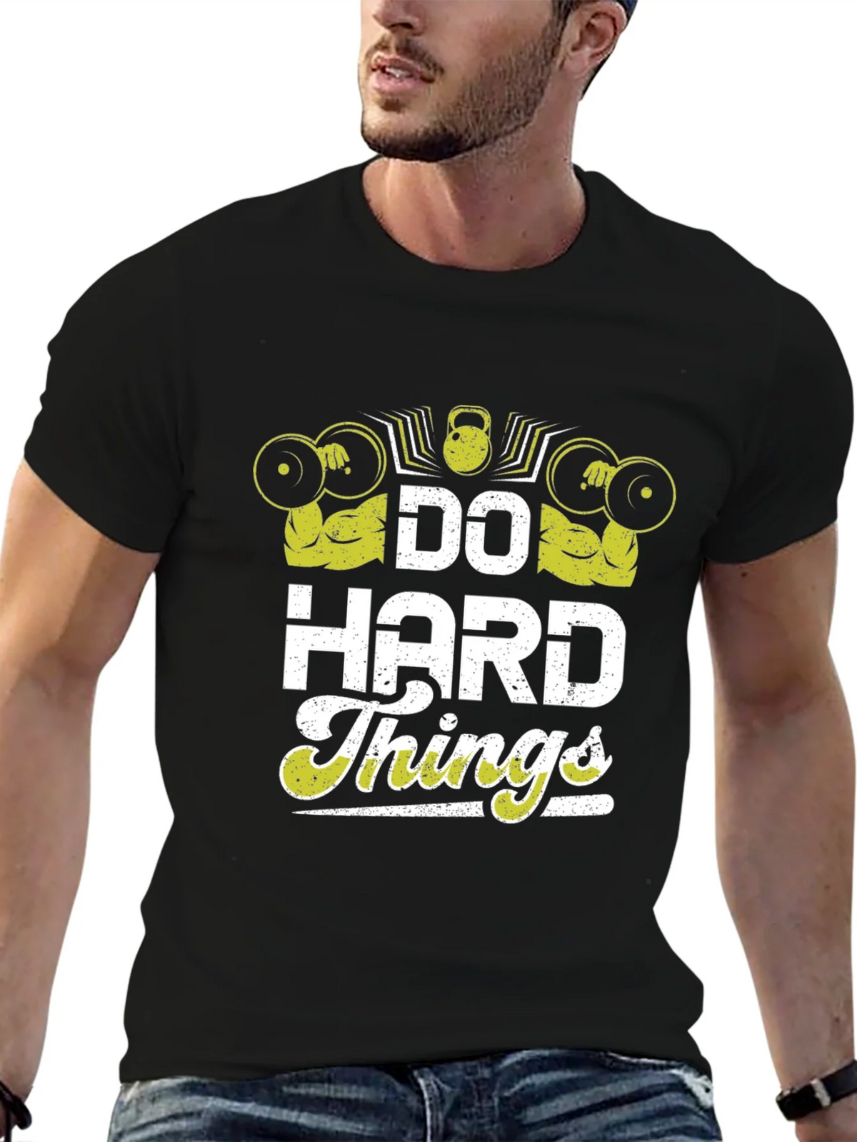 Do Hard Things Graphic T-Shirt Gym Workout Motivation Tee product image 6