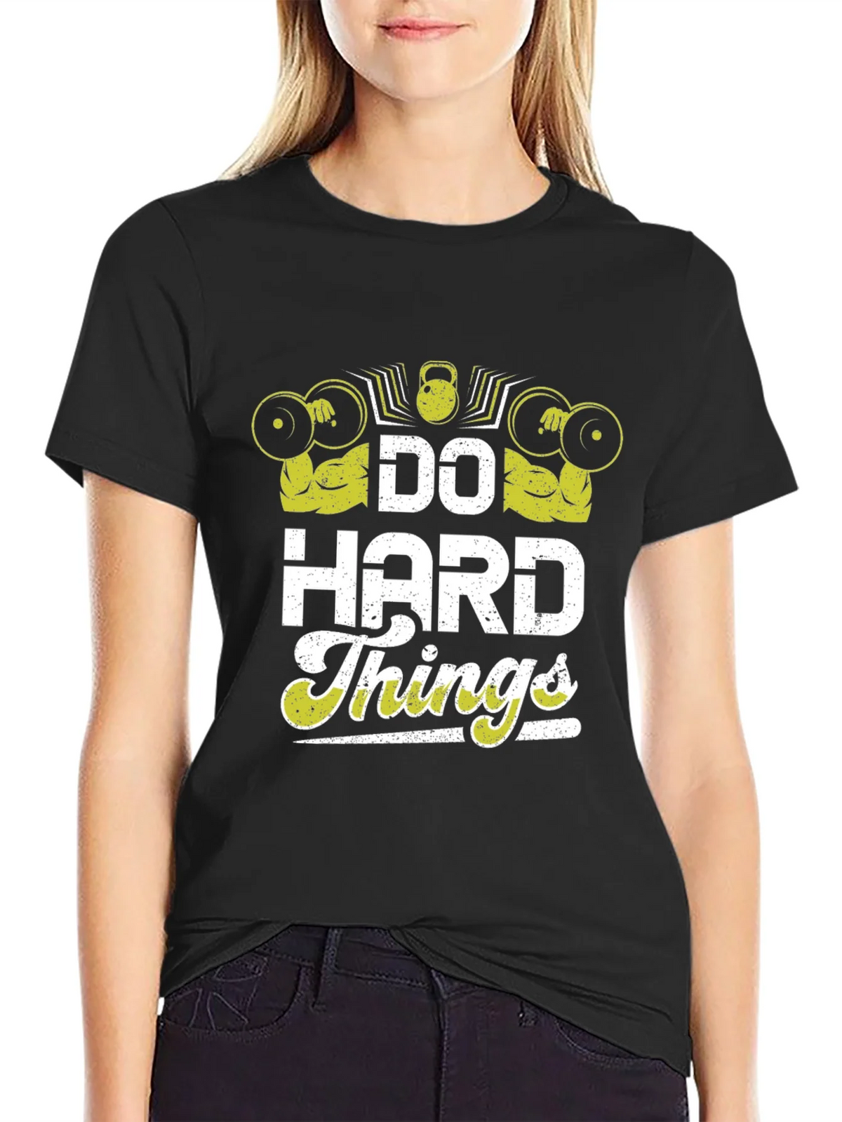Do Hard Things Graphic T-Shirt Gym Workout Motivation Tee product image 2