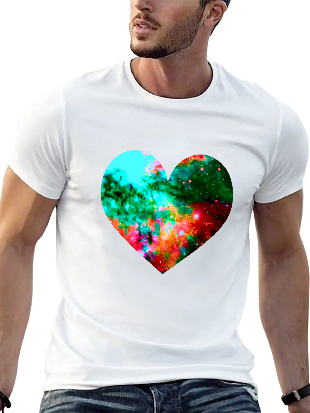 Galaxy Heart Graphic Black T-Shirt product image 12