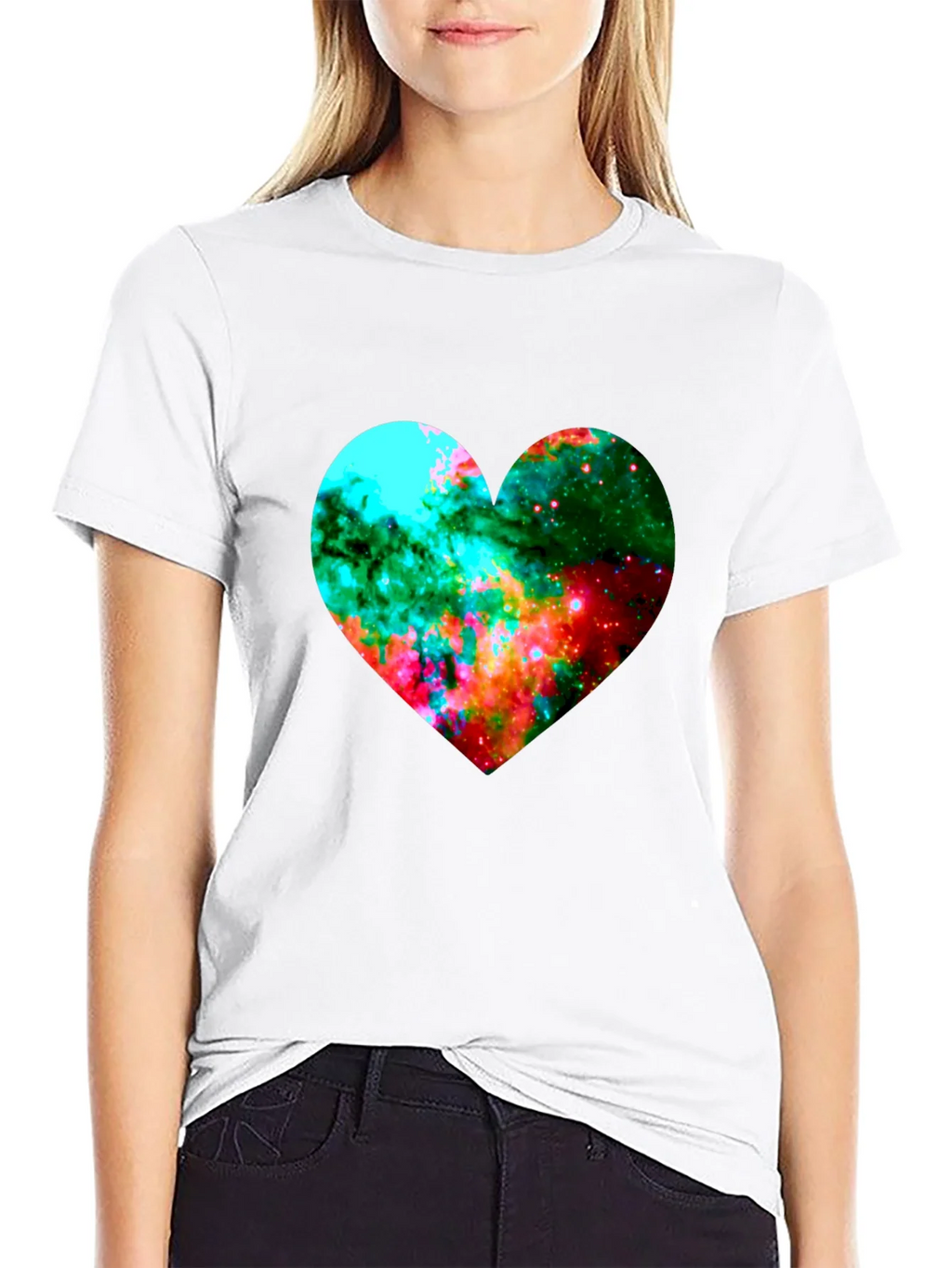 Galaxy Heart Graphic Black T-Shirt product image 8