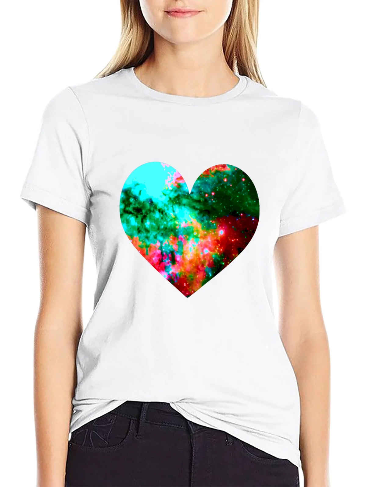 Galaxy Heart Graphic Black T-Shirt product image 8