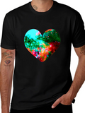 Galaxy Heart Graphic Black T-Shirt product image 1