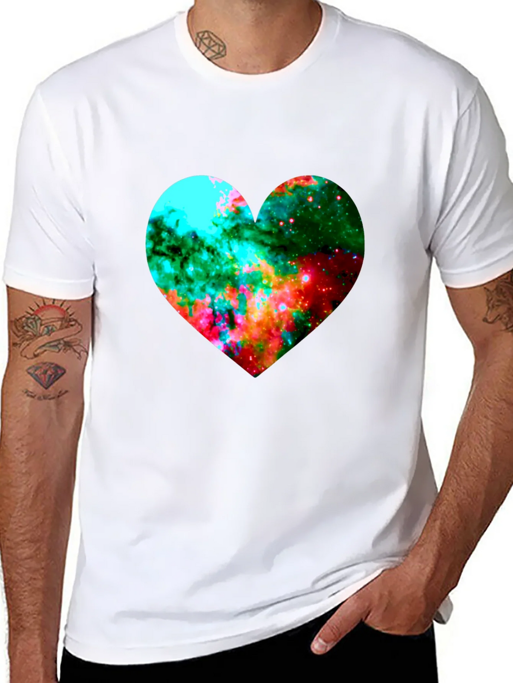 Galaxy Heart Graphic Black T-Shirt product image 7