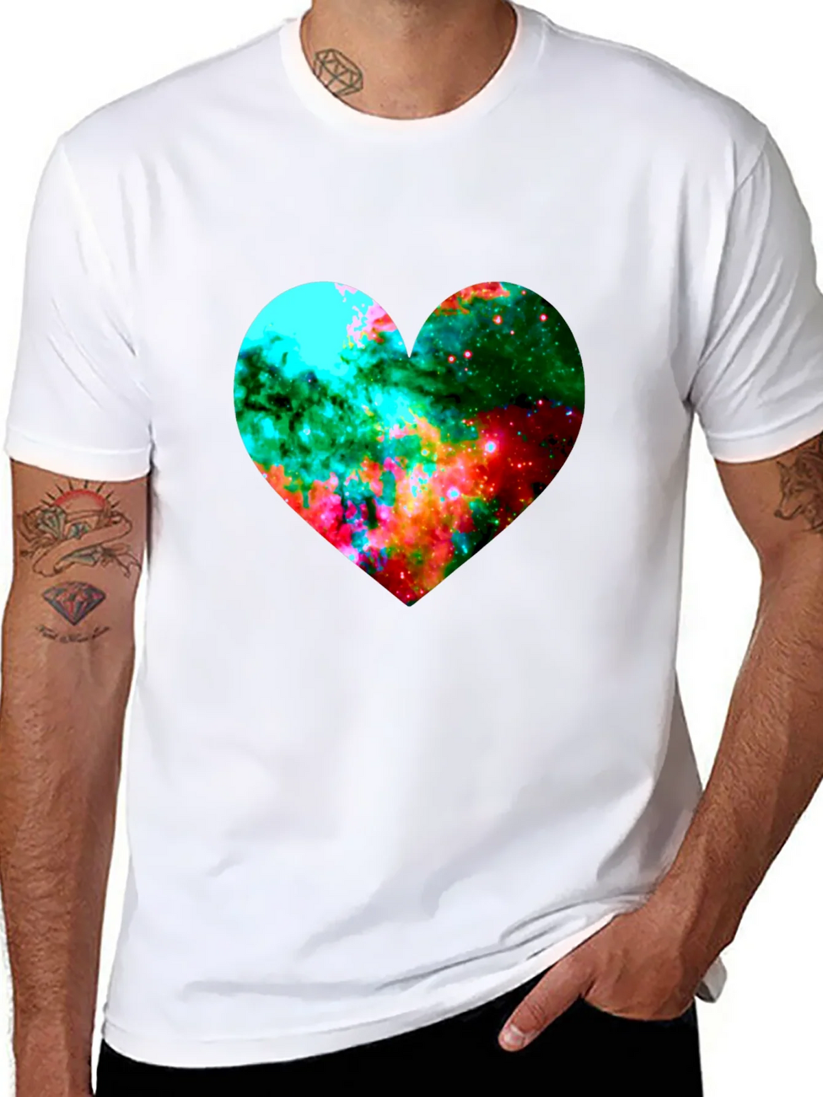Galaxy Heart Graphic Black T-Shirt product image 7