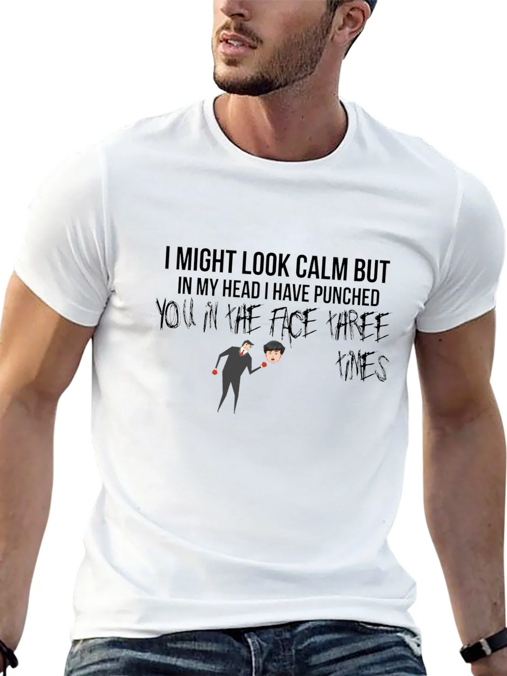 Humorous Graphic T-Shirt: Calm But Punchy product image 12