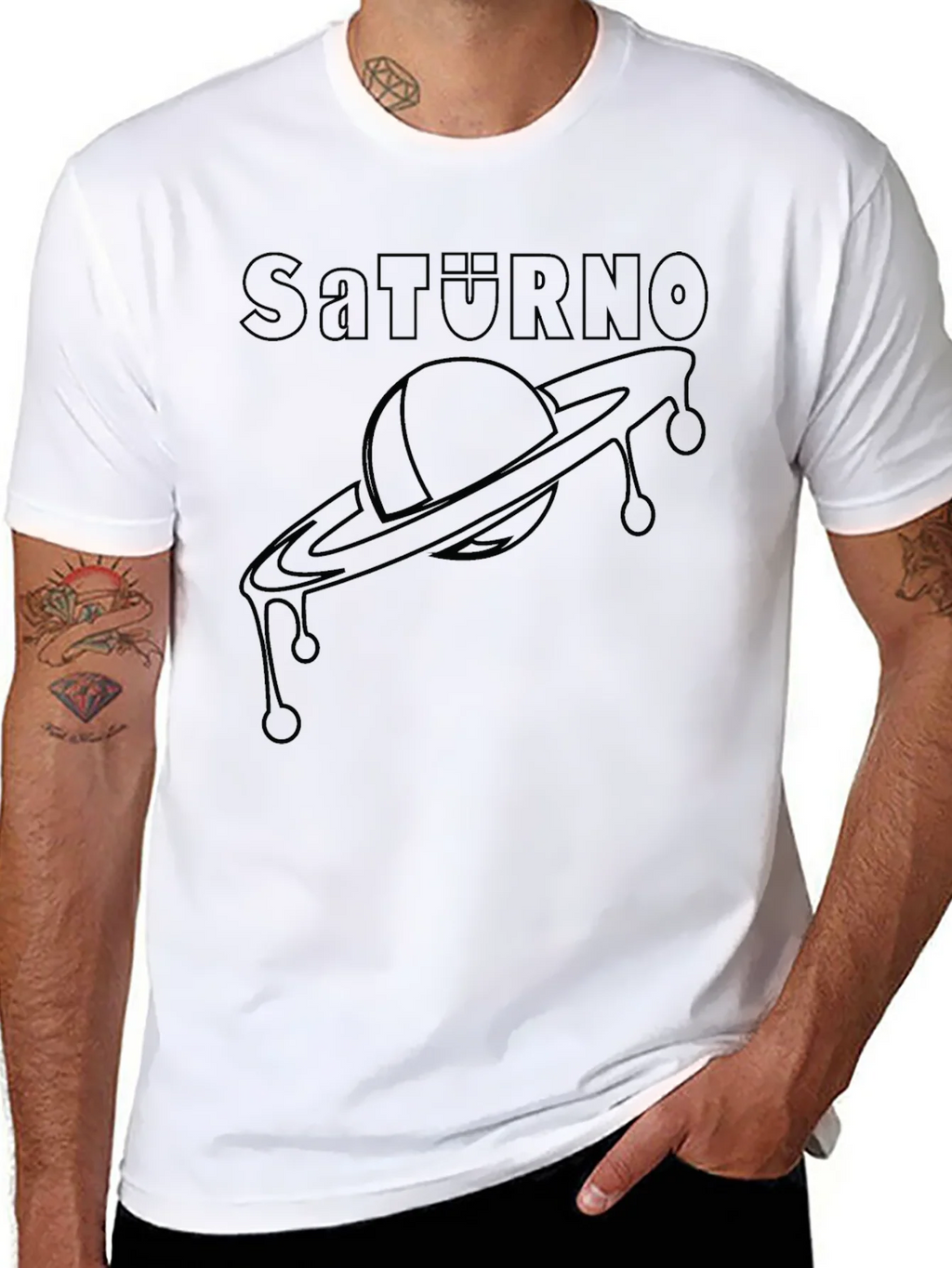 Saturno Graphic Tee - Modern Planet Saturn Design product image 7