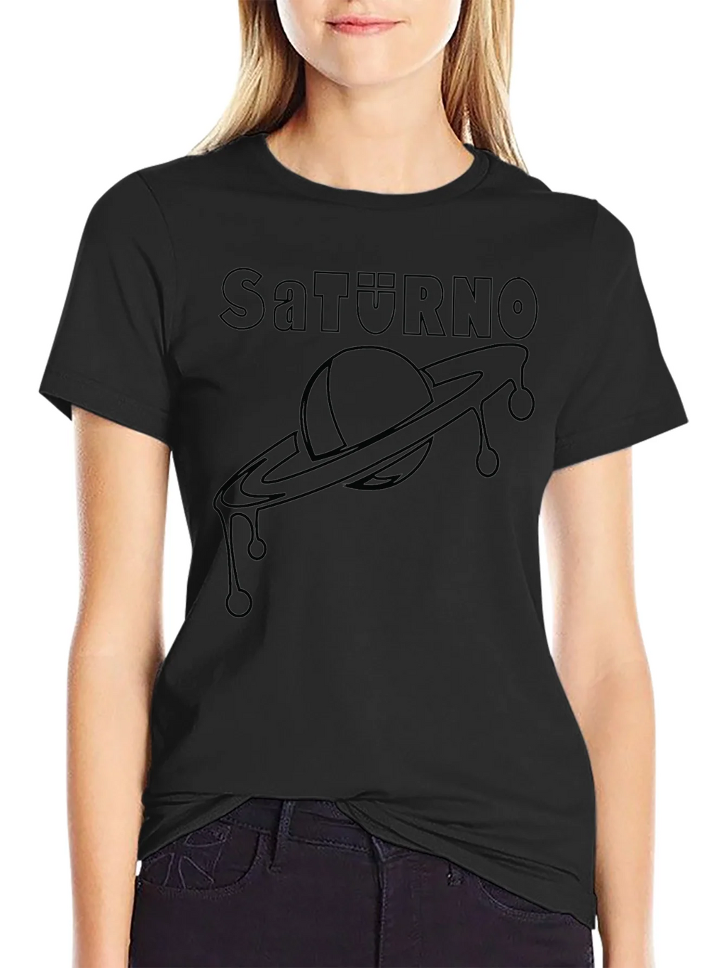 Saturno Graphic Tee - Modern Planet Saturn Design product image 2