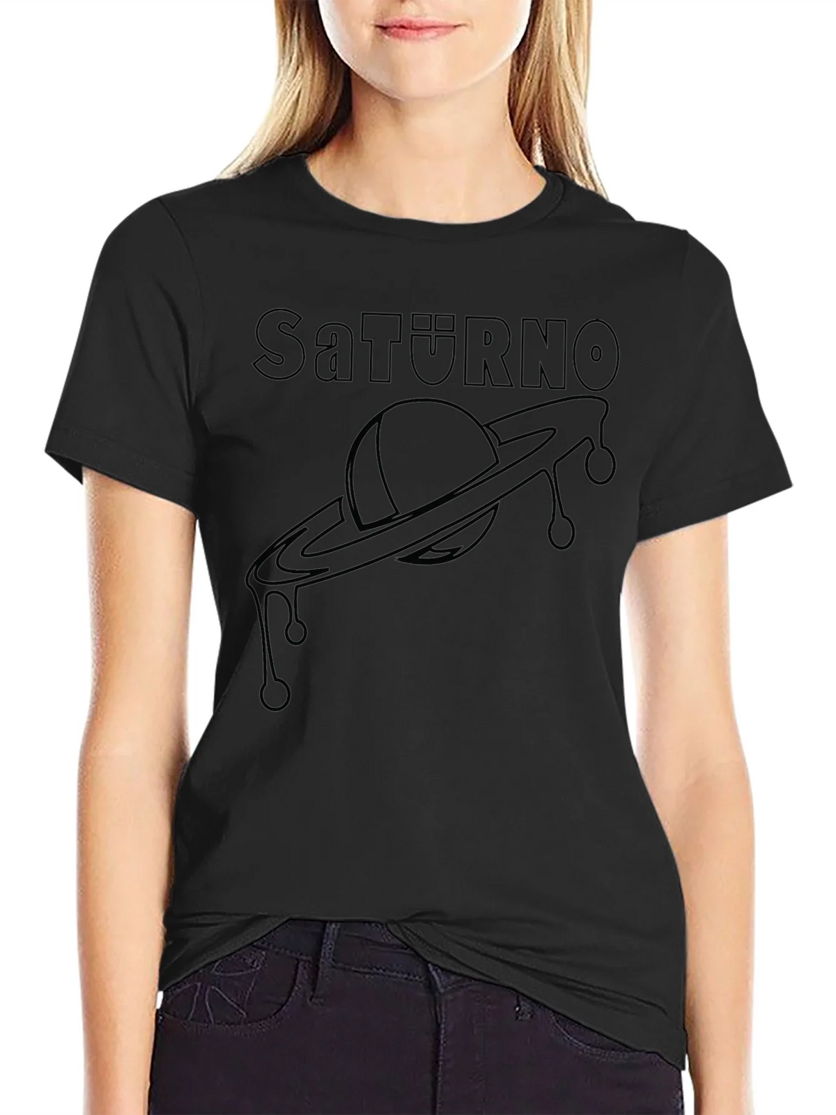 Saturno Graphic Tee - Modern Planet Saturn Design product image 2