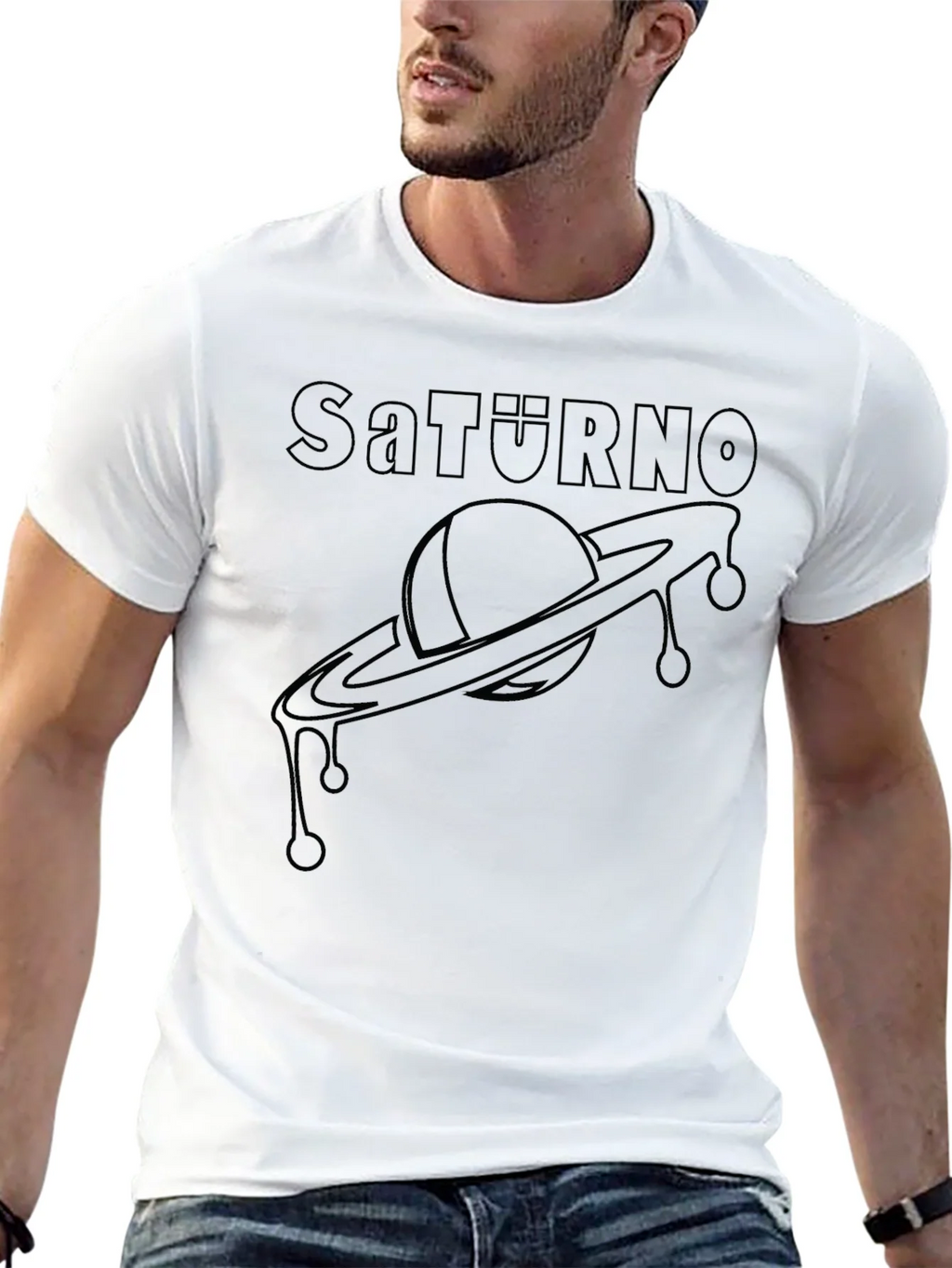 Saturno Graphic Tee - Modern Planet Saturn Design product image 12