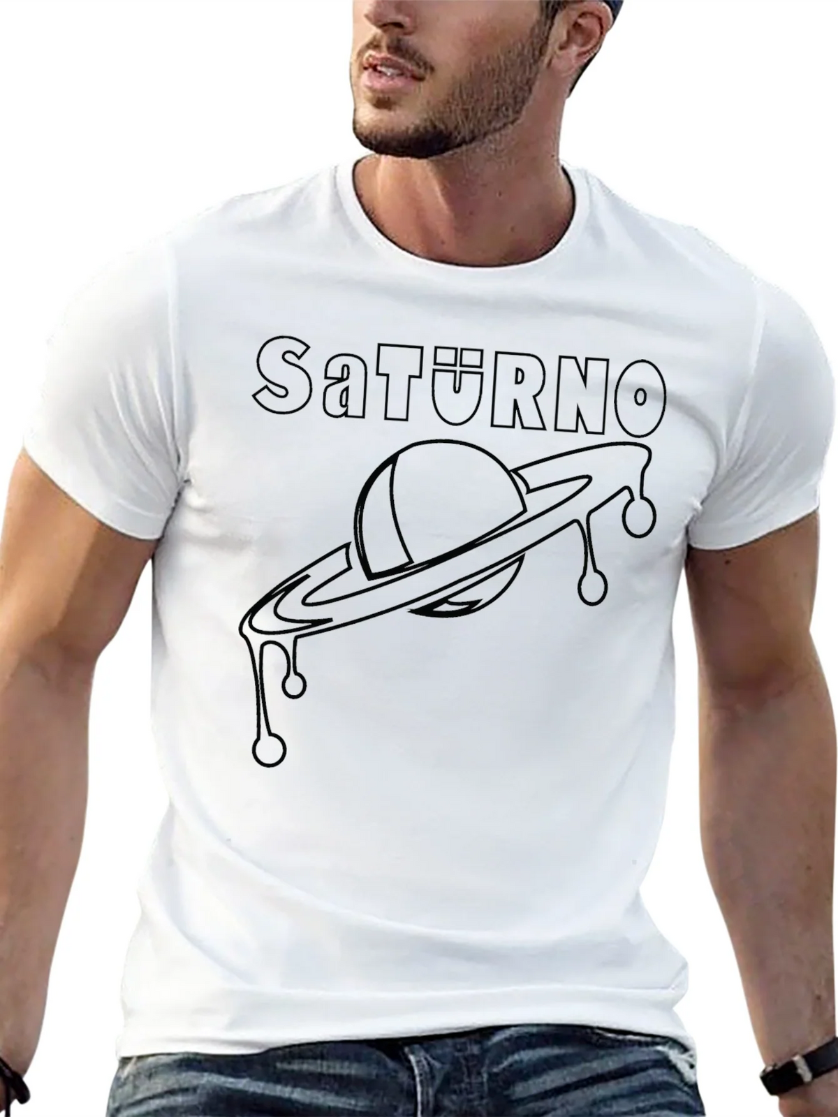 Saturno Graphic Tee - Modern Planet Saturn Design product image 12
