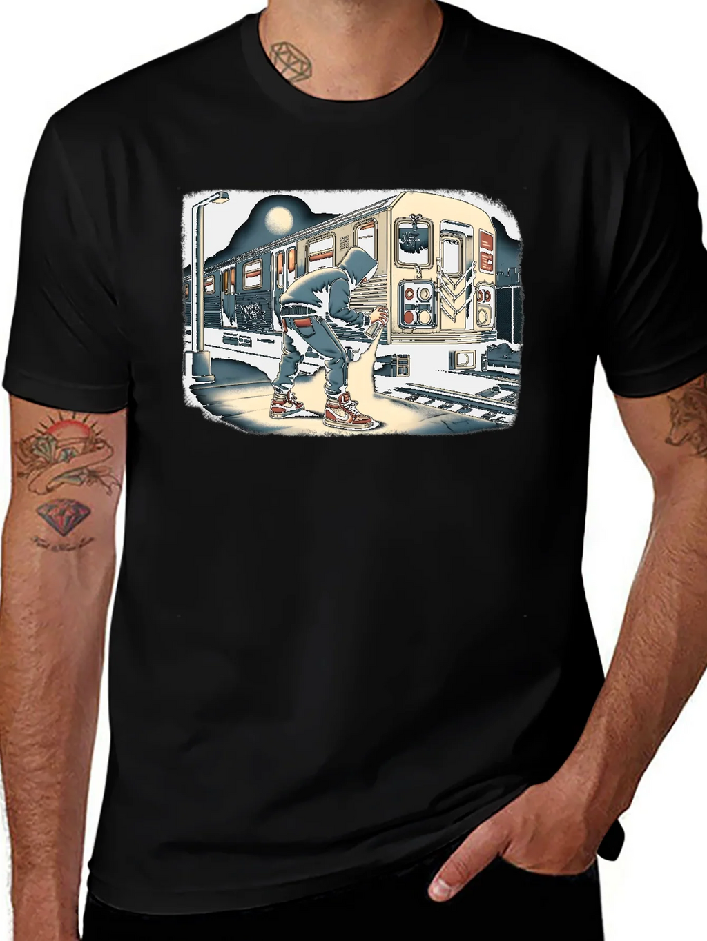 Urban Art T-Shirt - Graffiti Artist on Subway product image 1