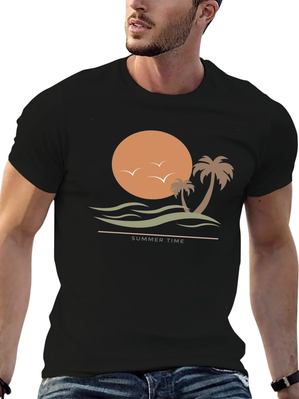 Summer Time Graphic Tee - Black T-Shirt product image 6