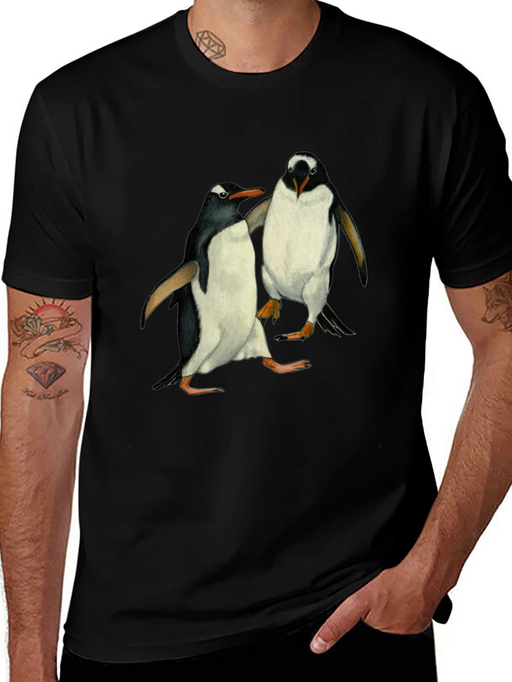 Penguin Print Black T-Shirt product image 1
