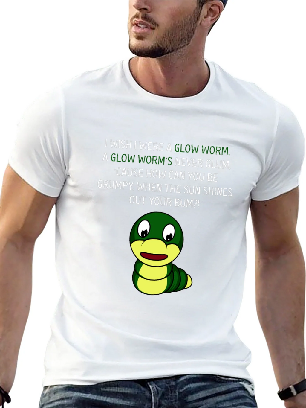 Glow Worm Humor T-Shirt - Shine From Your Bum! product image 12