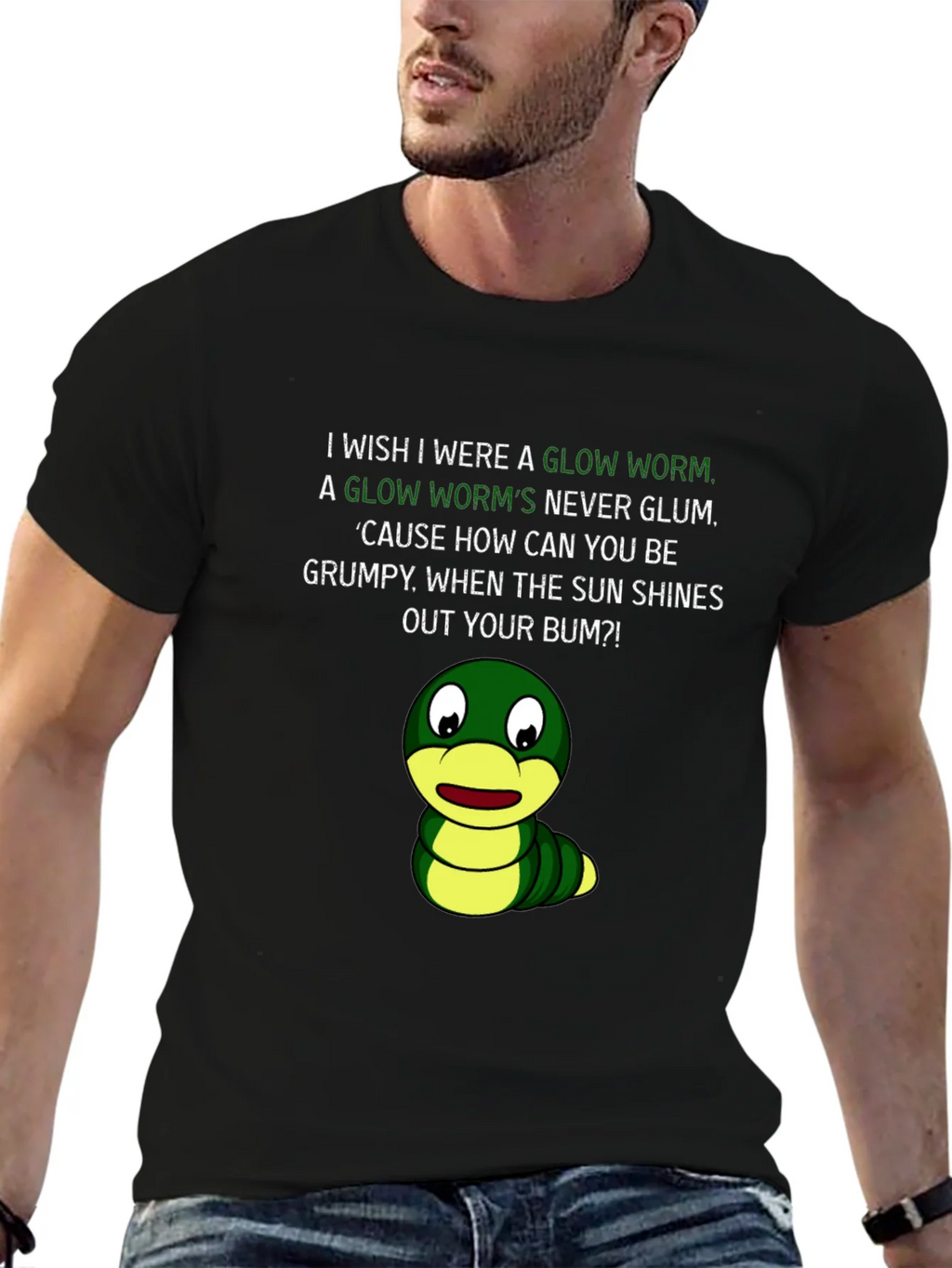 Glow Worm Humor T-Shirt - Shine From Your Bum! product image 6