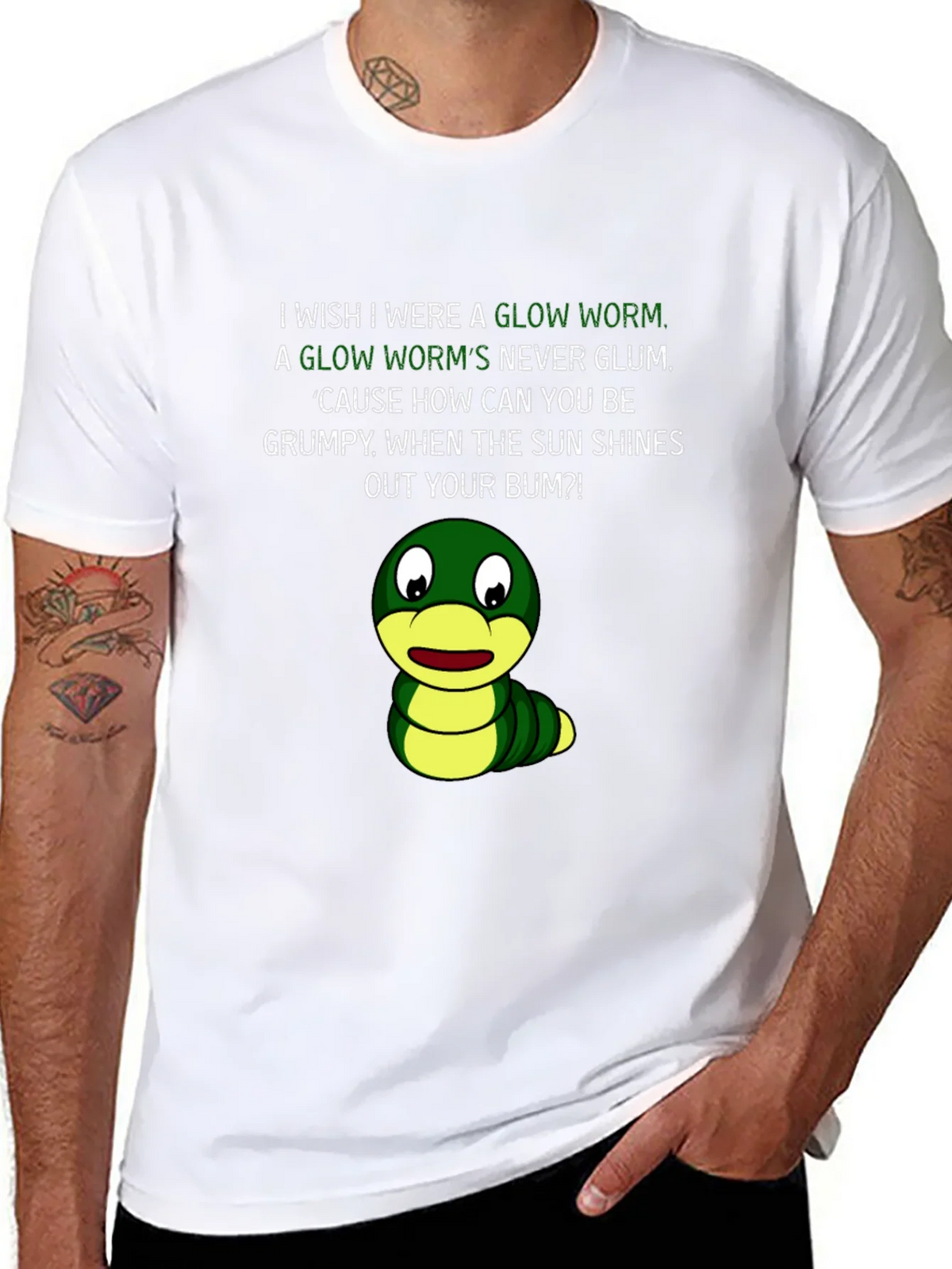 Glow Worm Humor T-Shirt - Shine From Your Bum! product image 7