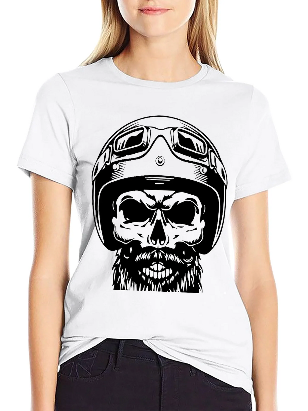 Skull Biker T-Shirt - Mens Black Graphic Tee product image 8