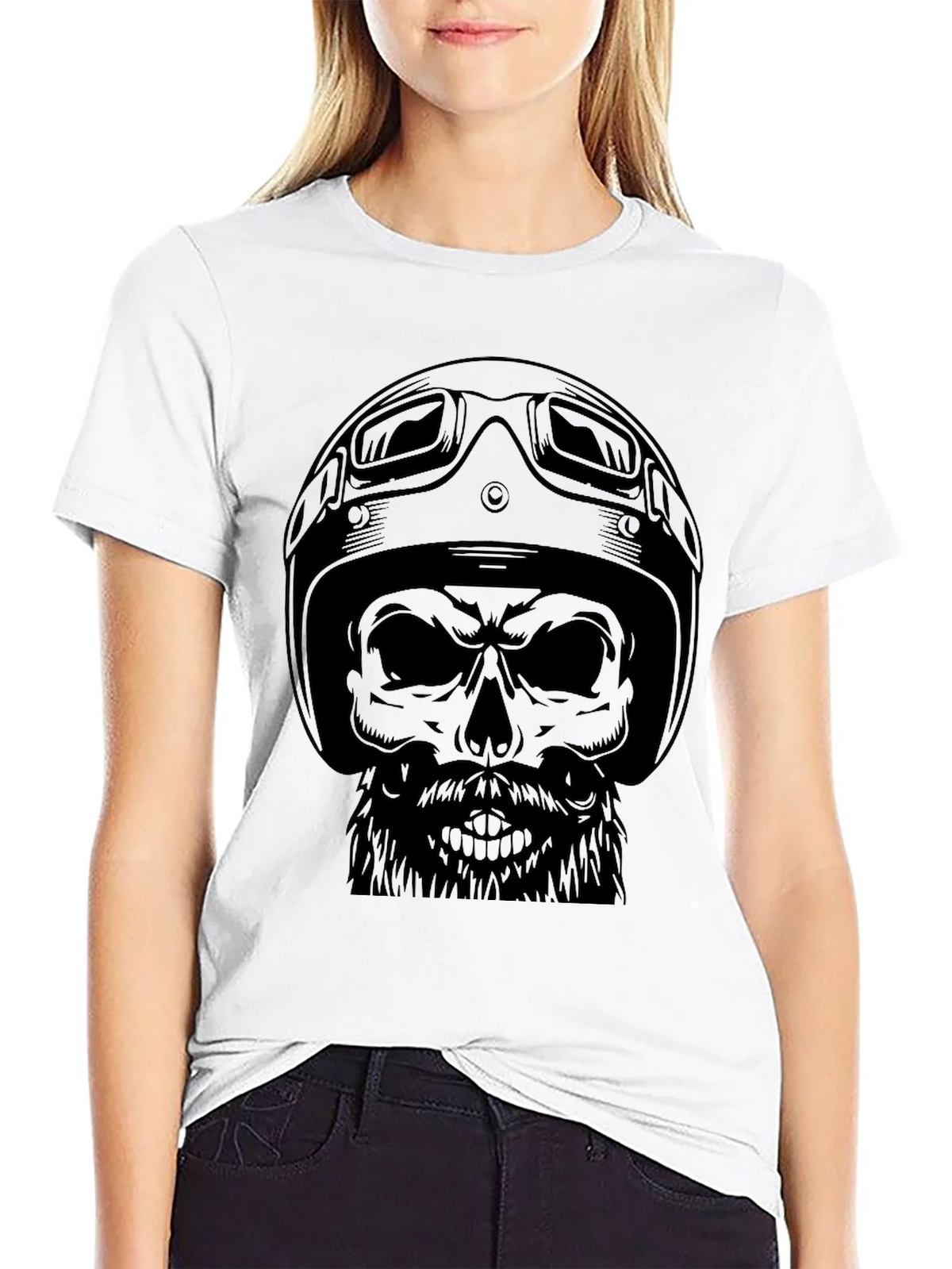 Skull Biker T-Shirt - Mens Black Graphic Tee product image 8