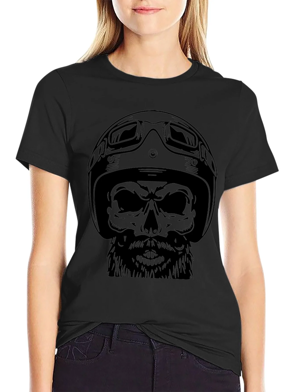 Skull Biker T-Shirt - Mens Black Graphic Tee product image 2
