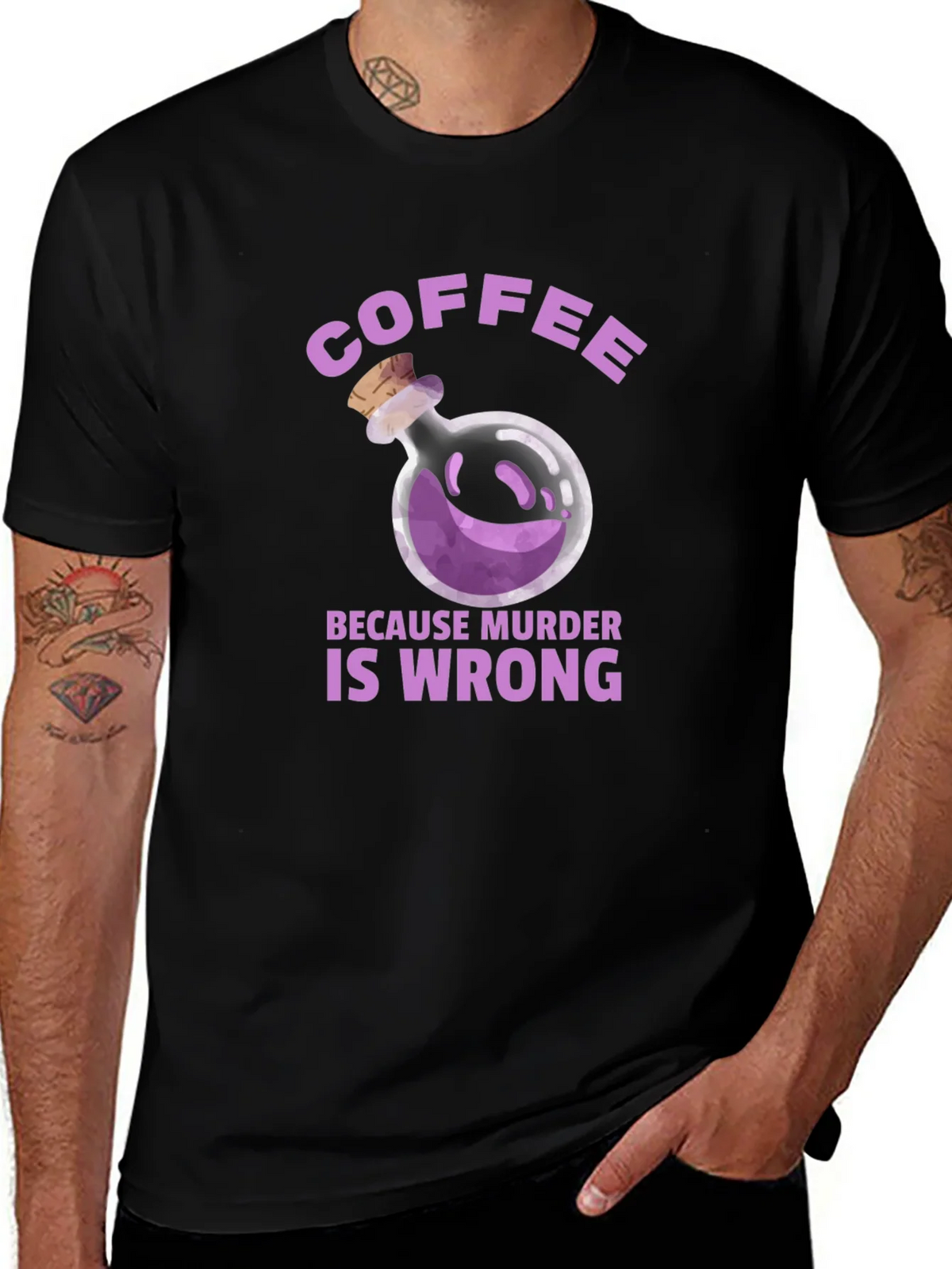 Coffee Because Murder is Wrong T-Shirt product image 1