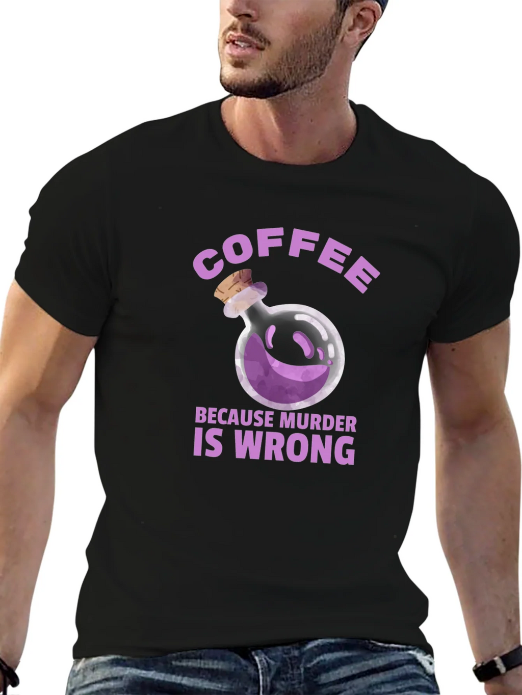 Coffee Because Murder is Wrong T-Shirt product image 6