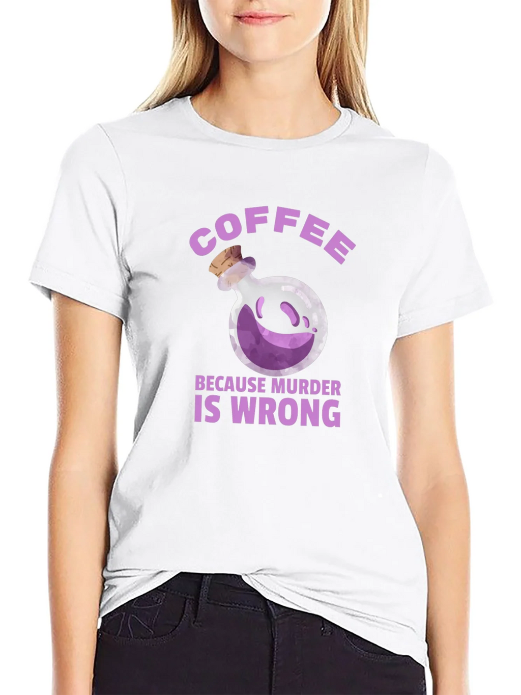 Coffee Because Murder is Wrong T-Shirt product image 8