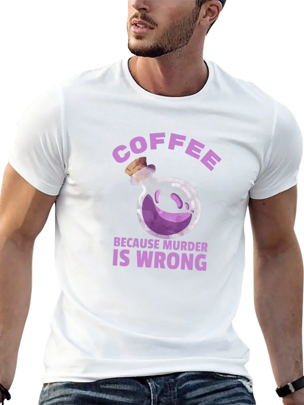 Coffee Because Murder is Wrong T-Shirt product image 12